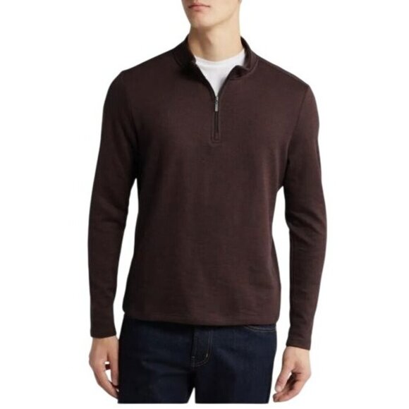 Robert Barakett Mens Wine Crestwood Half Zip Knit Pullover Shirt Sz XXL New - Picture 1 of 10